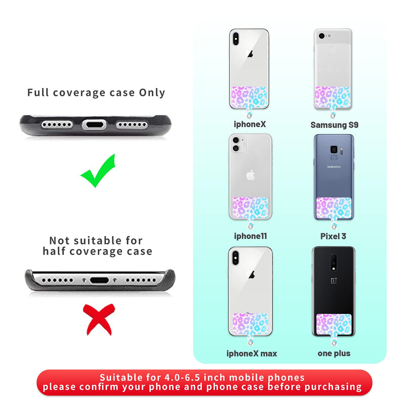 [Australia - AusPower] - Phone Lanyard，2021 Update PU Crossbody Phone Lanyards 2 Pack Colorful Phone Patch Universal Phone Lanyard Phone Tab Tether for All Smart Phone (PinkLeopard) PinkLeopard 