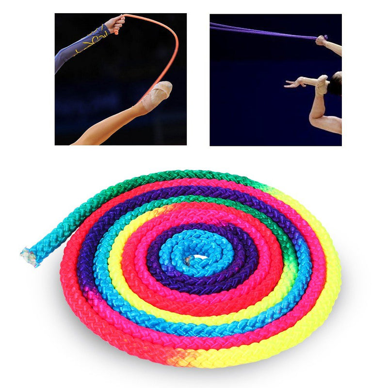[Australia - AusPower] - Alomejor Gymnastics Rope Rainbow Color Rhythmic Gymnastics Rope Solid Competition Arts Training Rope 