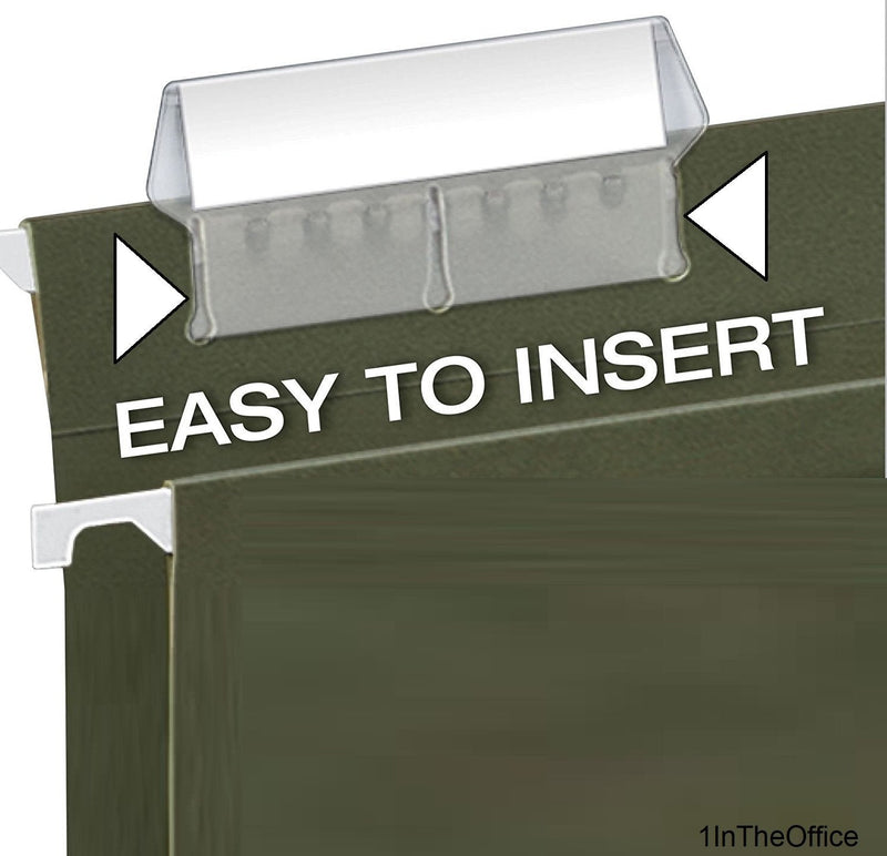 [Australia - AusPower] - 1InTheOffice Plastic Clear Tabs, and Inserts 2" x 5/8", 100/Pack (2") 2" 
