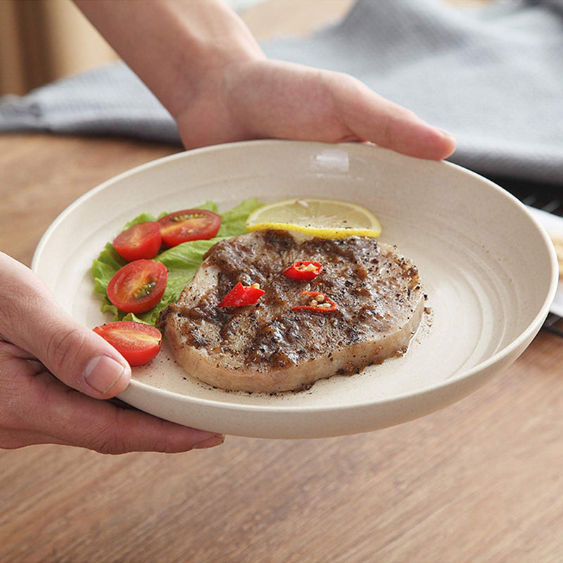 [Australia - AusPower] - shopwithgreen 10 Inch Wheat Straw Deep Dinner Plates, Unbreakable Sturdy Plastic Dinner Plates, Microwave and Dishwasher Safe 10'' 