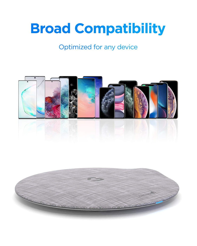 [Australia - AusPower] - Wireless Charger Compatible with iPhone 13 / Pro Max/Mini/iPhone 12/11, Charging Qi Pad with Power Cable, 15W Fast Charge Compatible (No AC Adapter) Space Gray 