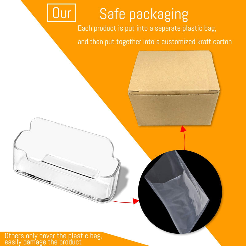 [Australia - AusPower] - DMFLY 16 Pack Business Card Holder for Desk, Acrylic Business Card Holder Clear Plastic Business Card Stand Desktop Business Card Holders for Exhibition, Home & Office, Fits 30-50 Business Cards 