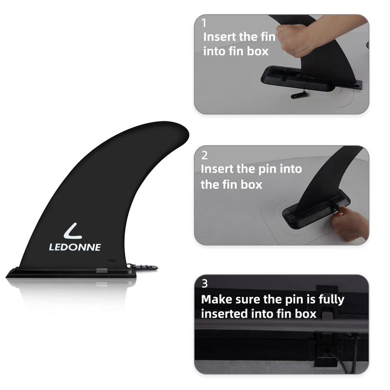 [Australia - AusPower] - LEDONNE Fin 9" Surfing SUP Fins 2 Pcs (USD 6.28/1 Pcs) Inflatable Paddle Board Fin Quick Release Detachable Center Fin with 1 Extra Accessory No-Tool Installation Fin for Surfboard 