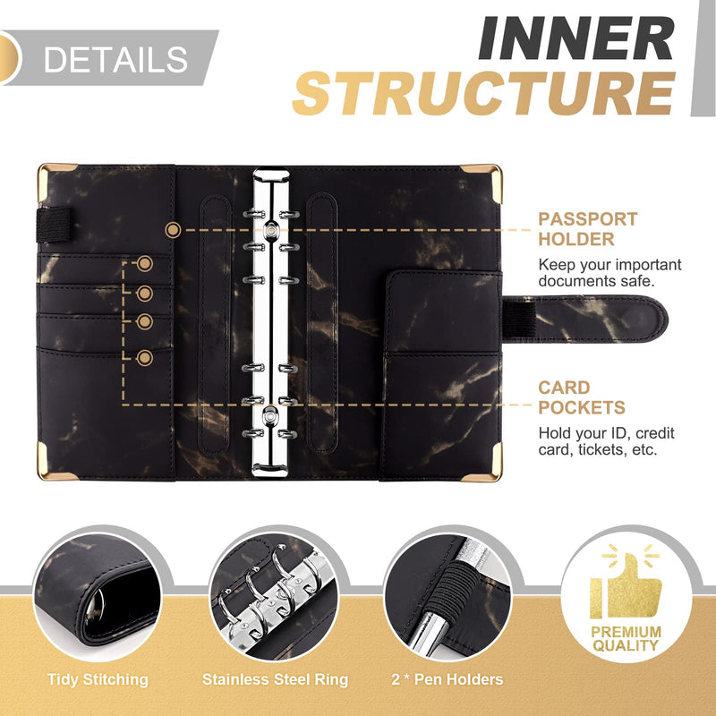 [Australia - AusPower] - Onlyesh Budget Binder, Budget Binder with Zipper Envelopes, Cash Envelopes for Budgeting, Money Organizer for Cash, 28Pcs Budget Planner with Cash Envelopes(Black) Black 