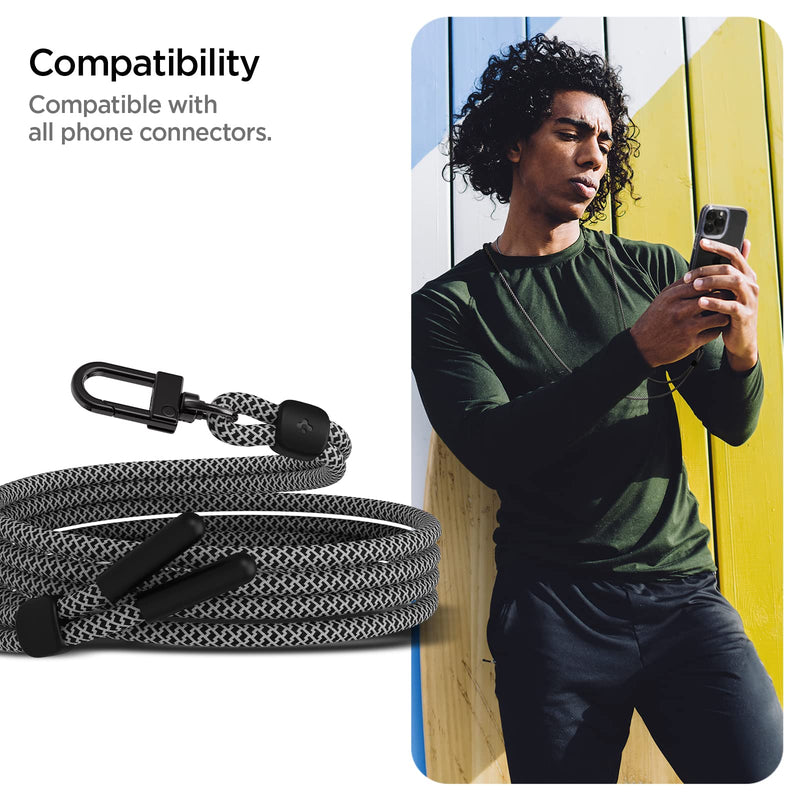 [Australia - AusPower] - Spigen Universal Adjustable Crossbody Strap Phone Lanyard - Black 