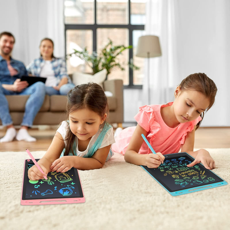 [Australia - AusPower] - LCD Writing Tablet, 2 Packs Drawing Pads for Kids 3 4 5 6 Years Old 8.5 Inch Colorful Lines Doodle Scribble Boards Educational Toys for Boys Girls Pink+Blue 