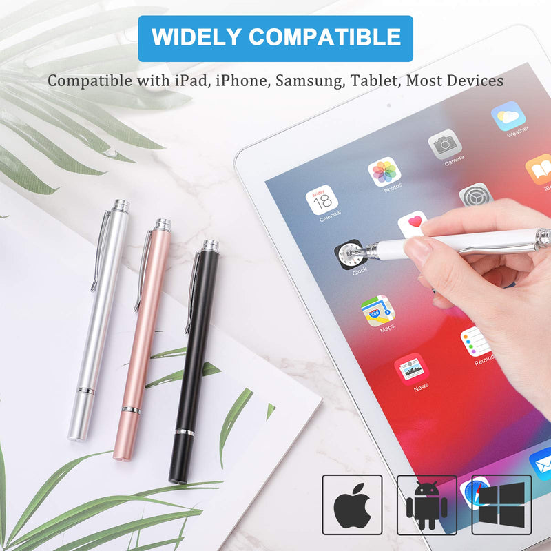 [Australia - AusPower] - Weewooday 8 Pieces Capacitive Stylus Pens for Touch Screen, Universal Disc Stylus Pens Fine Point Stylus for Most Touch Screen Smart Devices, 4 Colors 