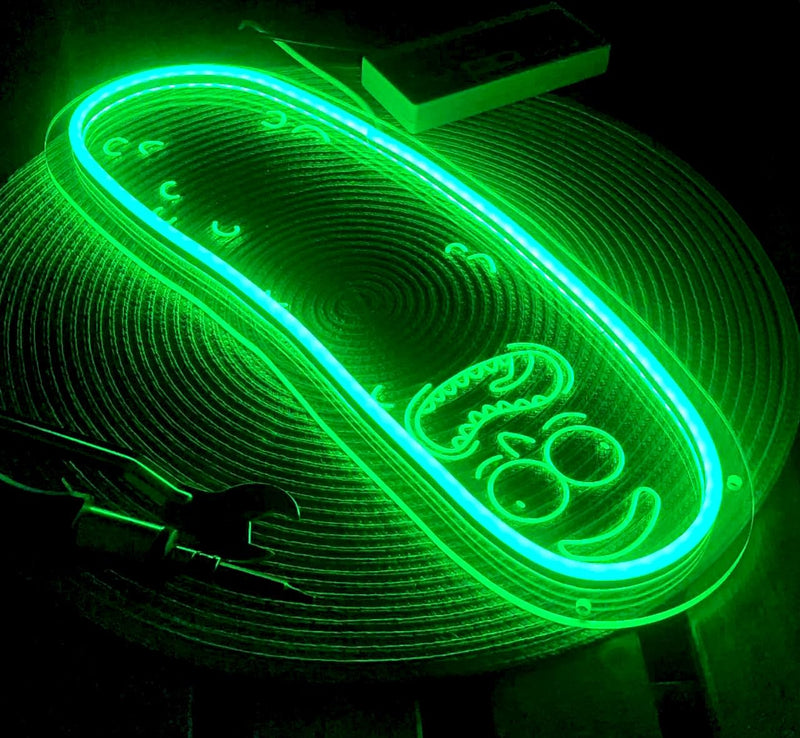 [Australia - AusPower] - Cartoon Pickle LED neon Sign for Wall Decoration, Anime Rick neon Light Sign for Man cave Decor, Christmas Ornament, Party and Game Room Decoration, Dimmable Dill neon Sign USB Power (Green 2) 