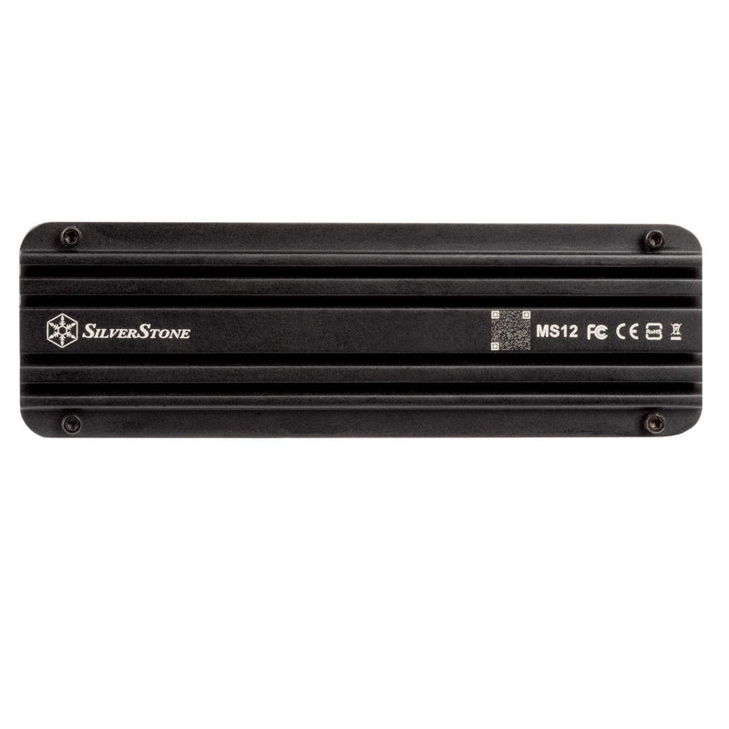 [Australia - AusPower] - Silverstone MS12, 20Gbps SuperSpeed+ USB 3.2 Gen 2x2 Type-C to NVMe M.2 SSD Enclosure, Aluminum, Black, SST-MS12 