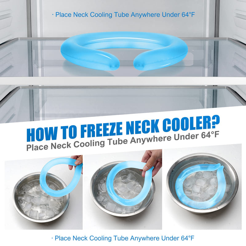 [Australia - AusPower] - Maginno Neck Cooler, Wearable Cooling Tube Cool Neck Wraps for Extremely Hot Weather & Summer Heat, Hands Free Cold Ice Pack Gel for Outdoor Workers, Sports, Relief for Hot Flashes or Fever 2 Pack-blueblue 