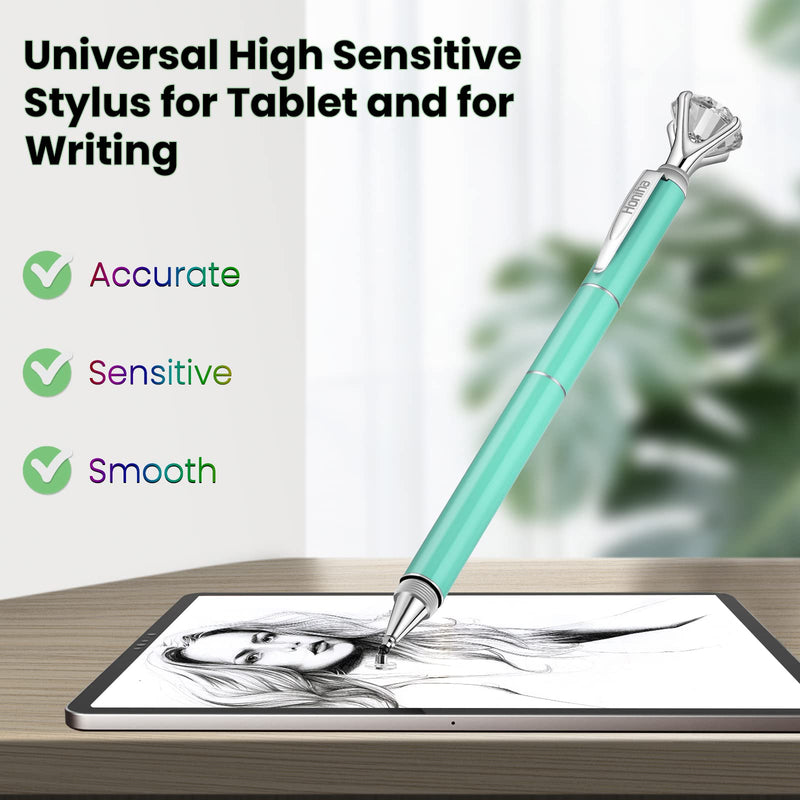 [Australia - AusPower] - Honiha Stylus Pen, Big Diamond Multi-Tips Stylus Pens for Touch Screens Capacitive Stylus Universal Stylist Pen for for iPad iPhone and All Other Tablets & Cell Phones-Green 