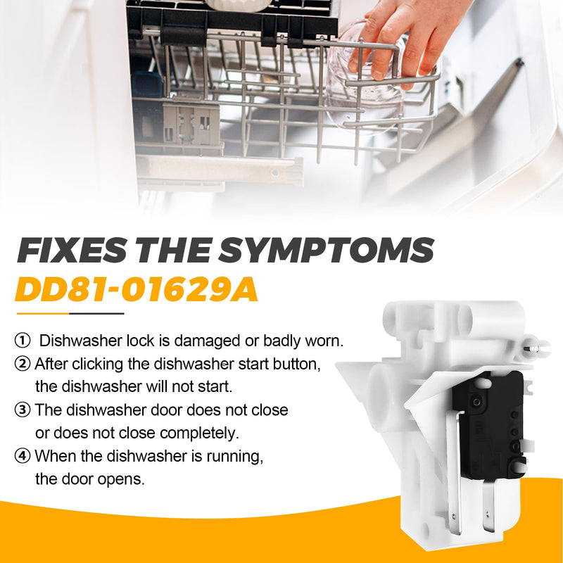 [Australia - AusPower] - DD81-02132A DD81-01629A Dishwasher Door Latch by Techecook - Fit for Samsung Dishwasher Door Latch Lock DW80R5060US DW80F600UTS DW80J3020US DW80K5050US DW80R5061UG DW80F600UTB DW80F600UTW DW80K7050UG 
