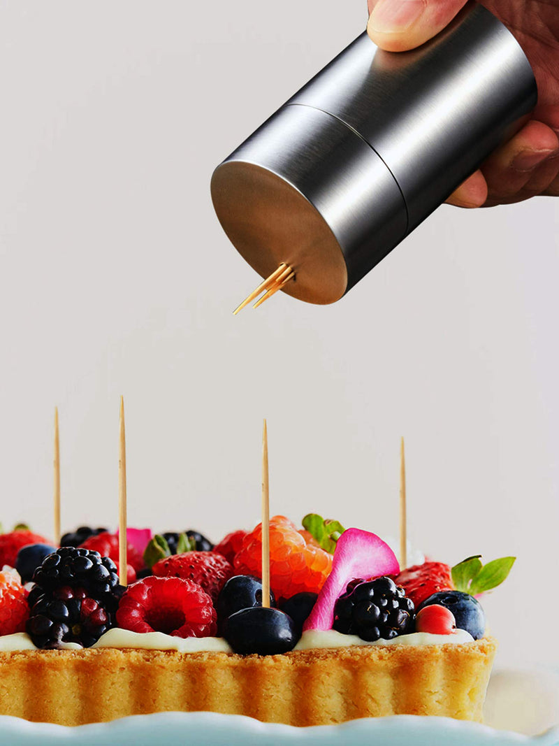 [Australia - AusPower] - Makidar Toothpicks Holder Dispenser Stainless Steel (Chromed) Chromed 