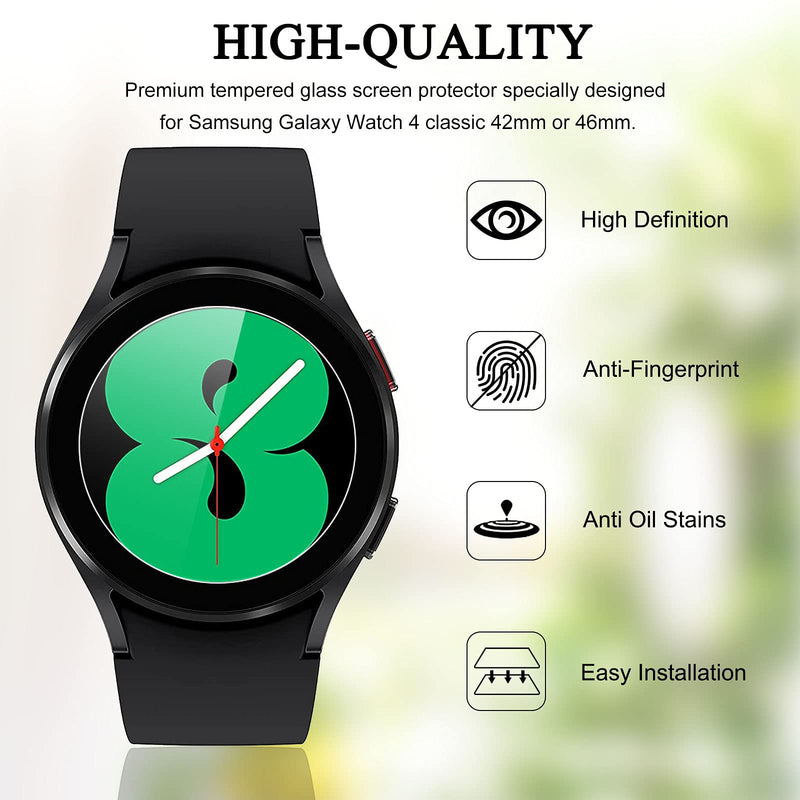 [Australia - AusPower] - [5 Pack] YMHML Compatible with Samsung Galaxy Watch 4 40mm Tempered Glass Screen Protector, 9H Hardness HD Clarity Anti-Scratch 2.5D Arc Edges Protective Film for Galaxy Watch 4 Smartwatch Accessories 