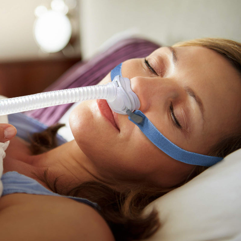 [Australia - AusPower] - Airfit P10 Headgear Straps Replacement CPAP Nasal Headgear Quick Fit Elastic Headgear for Resmed Airfit P10 Airsense 10 Pillow System - Standard Blue//Grey (2-Pack) 