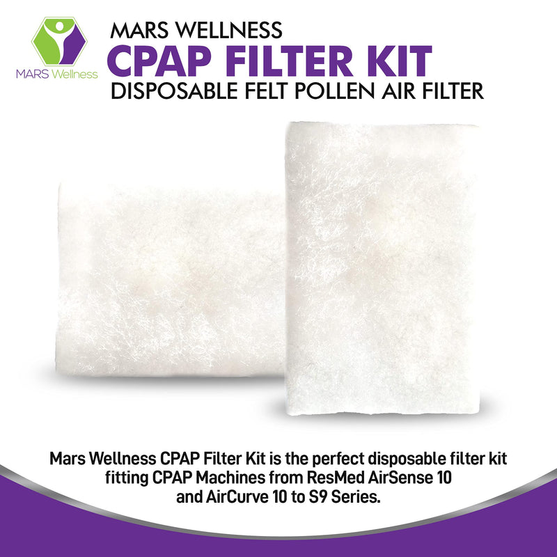 [Australia - AusPower] - CPAP Filters Disposable Felt Pollen air Filter 40 Pack ResMed Airsense 10, Aircurve 10, S9 Series - Standard Universal CPAP Filter Supplies - Machines - by Mars Wellness - Made in The USA 40 Count (Pack of 1) 