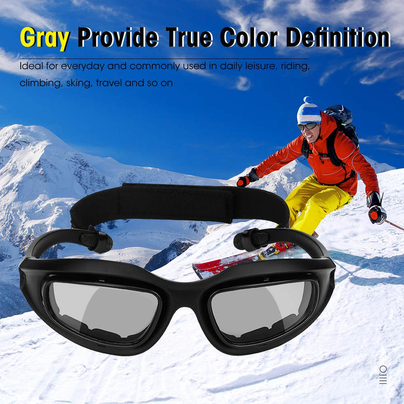 [Australia - AusPower] - kemimoto Polarized Motorcycle Glasses, Riding Goggles with 4 Lens Kit for Outdoor Activities Black 
