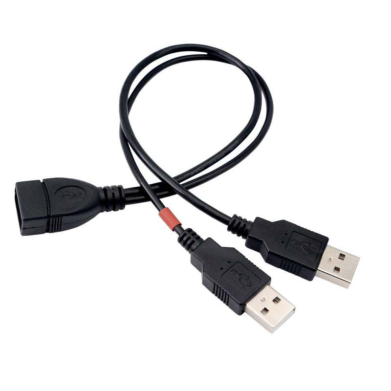 [Australia - AusPower] - 30cm USB Splitter Cable USB 2.0A Female to Dual USB A Male Y Hub Adapter Cable YOUCHENG for Computers and Mobile Phones Etc. Only One Port for Data Transmission (2-Pack) 
