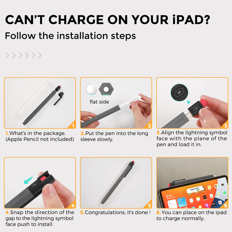 [Australia - AusPower] - TRONWIN iPencil Case for Apple Pencil 2nd Generation Sleeve Silicone Protective Cover Perfect Grip Skin Classic Design with Sturdy Clip Compatible with Apple Pencil 2nd Generation (Deep Gray) Deep Gray 