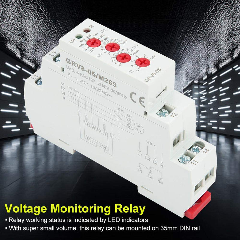 [Australia - AusPower] - GRV8-05 Voltage Relay,3-Phase Voltage Monitoring Relay Phase Sequence Phase Failure Protection M265 