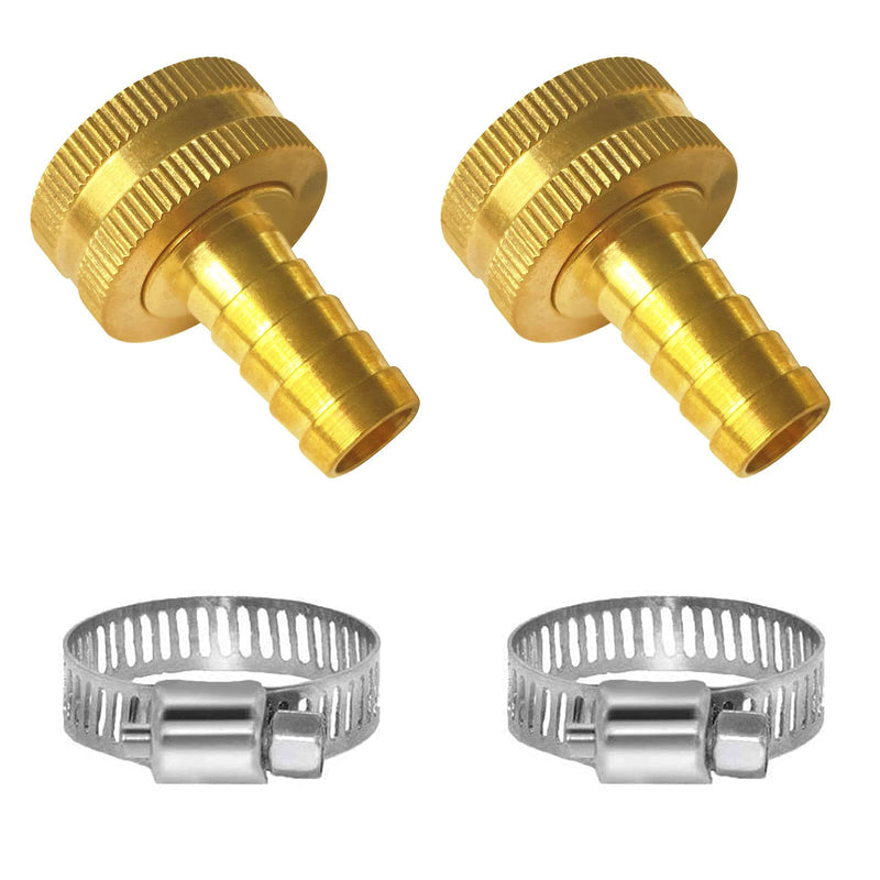 [Australia - AusPower] - YOUHO Garden Hose Adapter 5/8" Drip Irrigation Tubing to Faucet/ - Reusable Connector Fittings for Most Rain Bird, Orbit, Dig, Toro 5/8 Hose Barb x 3/4" (F) GHT Garden Extension Repair Fitting 2PCS 2PCS 3/4GHT(F) to 5/8 Barb 