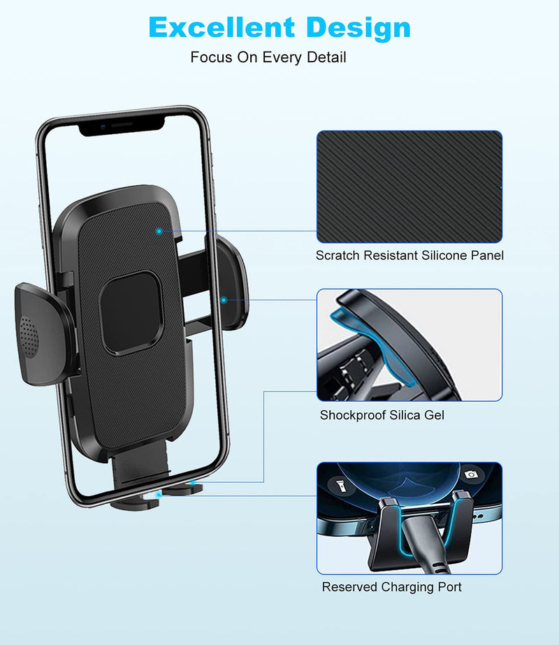 [Australia - AusPower] - Car Phone Mount, [Thick Case & Big Phones Friendly] Long Arm Suction Cup Phone Holder for Car Dashboard Windshield Air Vent Hands Free Clip Phone Holder Compatible with iPhone Samsung All Phones&Cars 