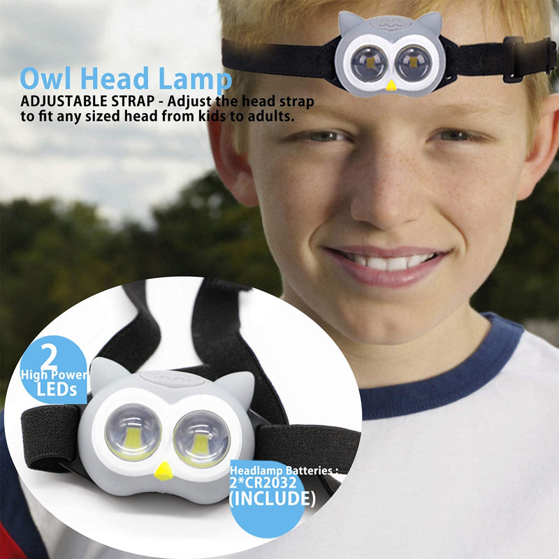 [Australia - AusPower] - FANT.LUX Outdoor Equipment LED Camping Lantern & Headlamp Set for Kids, Battery Powered Night Light for Emergency, Hurricane, Lightweight Tent Lamp - Owl 