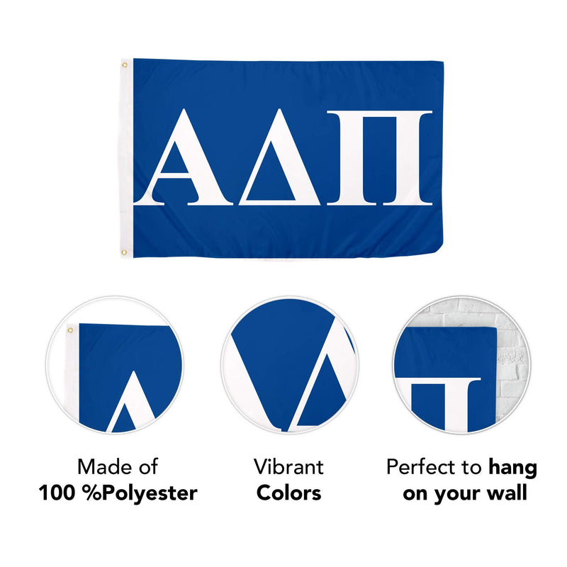 [Australia - AusPower] - Alpha Delta Pi Letter Sorority Flag Greek Banner Large 3 feet x 5 feet Sign Decor ADPi 