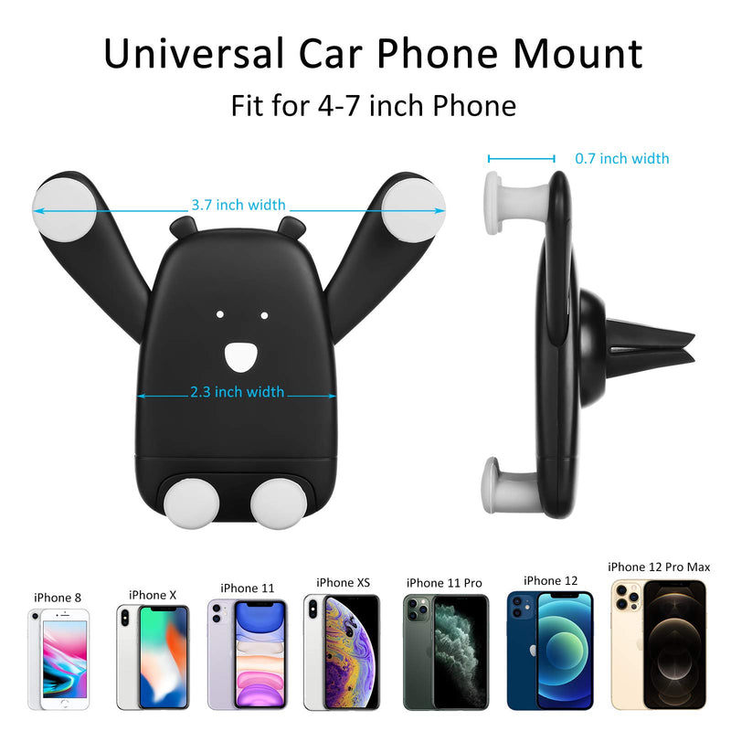 [Australia - AusPower] - Lian's Choice Universal Car Phone Holder Cradle, Creative Car Phone Holder, Hands Free Cell Phone Holder for Car, Compatible for iPhone 12/11 ProMax 12/11 Pro XR/X/8/7/6 Galaxy S20/Note 20/10 (Black) Black 