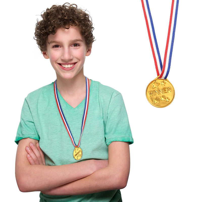 [Australia - AusPower] - Gejoy 30 Pieces Gold Plastic Winner Award Medals, Winner Award Medals, Olympic Style Metal Winner Awards for Sports, Competition, Talent Show, Spelling Bee, Gymnastic Birthday Party Favors 
