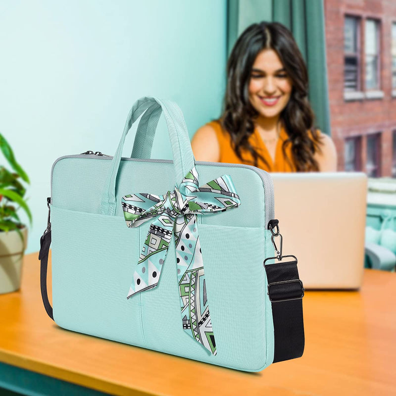 [Australia - AusPower] - 17.3 Inch Laptop Shoulder Bag, Girls Women Laptop Briefcase Handbag for HP Envy 17 17t/Pavilion 17, Dell Inspiron 17/G3 G7 17.3, Lenovo ideapad L340, Acer Aspire 17.3, ASUS ROG MSI GS75 17.3 Case,Mint 17.3 Inch Mint Green 
