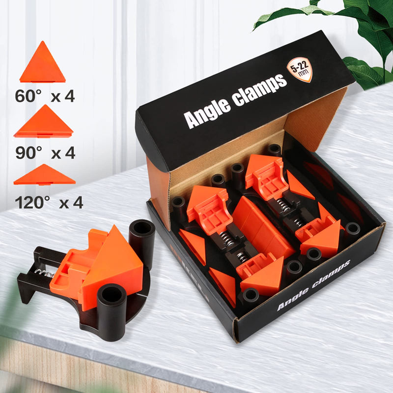 [Australia - AusPower] - 60/90/120 Degree Corner Clamp,Pro Carson Clamps for Woodworking,Adjustable Single Handle Spring Loaded Right Angle Clamp,Tool Gift for Men Father Carpenter, Welding, Drilling, Cabinets, Photo Framing 