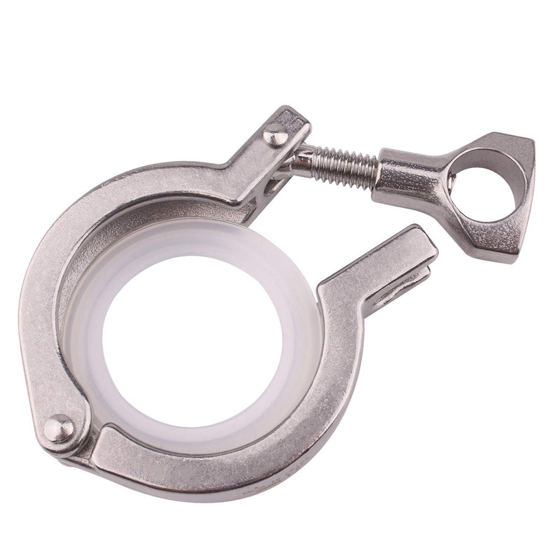 [Australia - AusPower] - DERNORD Tri-clamp Stainless Steel 304 Single Pin Heavy Duty Tri Clamp with Wing Nut for Ferrule TC with 1 pc Silicone Gasket (1.5" Tri-clamp+Silicone Gasket) (1.5 Inch Tri clamp Size: 2 Pack) 1.5 Inch Tri clamp Size: 2 Pack 