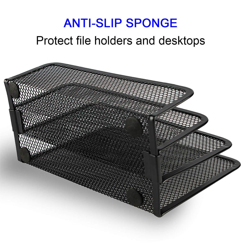 [Australia - AusPower] - Desk Mail Organizer, Anumit File Holder Letter Sorter with 3 Vertical Upright Metal Mesh Compartments Document, Filing, Folders, Mail, Paper Organizer for Home or Office Desktop (1PCS) 1pcs 