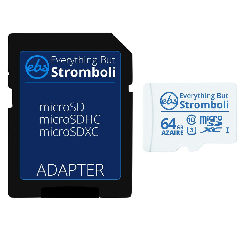 [Australia - AusPower] - Everything But Stromboli Azaire 64GB MicroSD Card for Motorola Phones Works with Moto E (2020), Moto E7, Moto G Power, Edge+ Cell Phone Speed Class 10 U3 UHS-1 Micro SDXC Card 64GB Azaire 