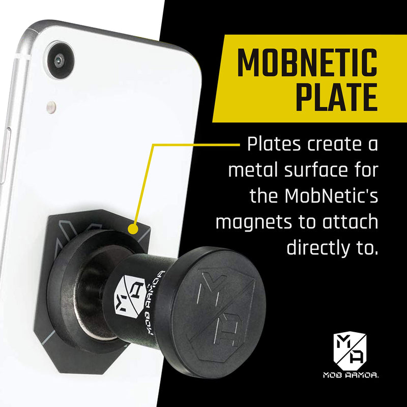 [Australia - AusPower] - Mob Armor MobNetic Plates (2 Pack) - Compatible with Mob Magnetic Phone Mount for Car - Universal Smartphone Mounting Plates - Best Vehicle Accessory for Cellphone - Black 