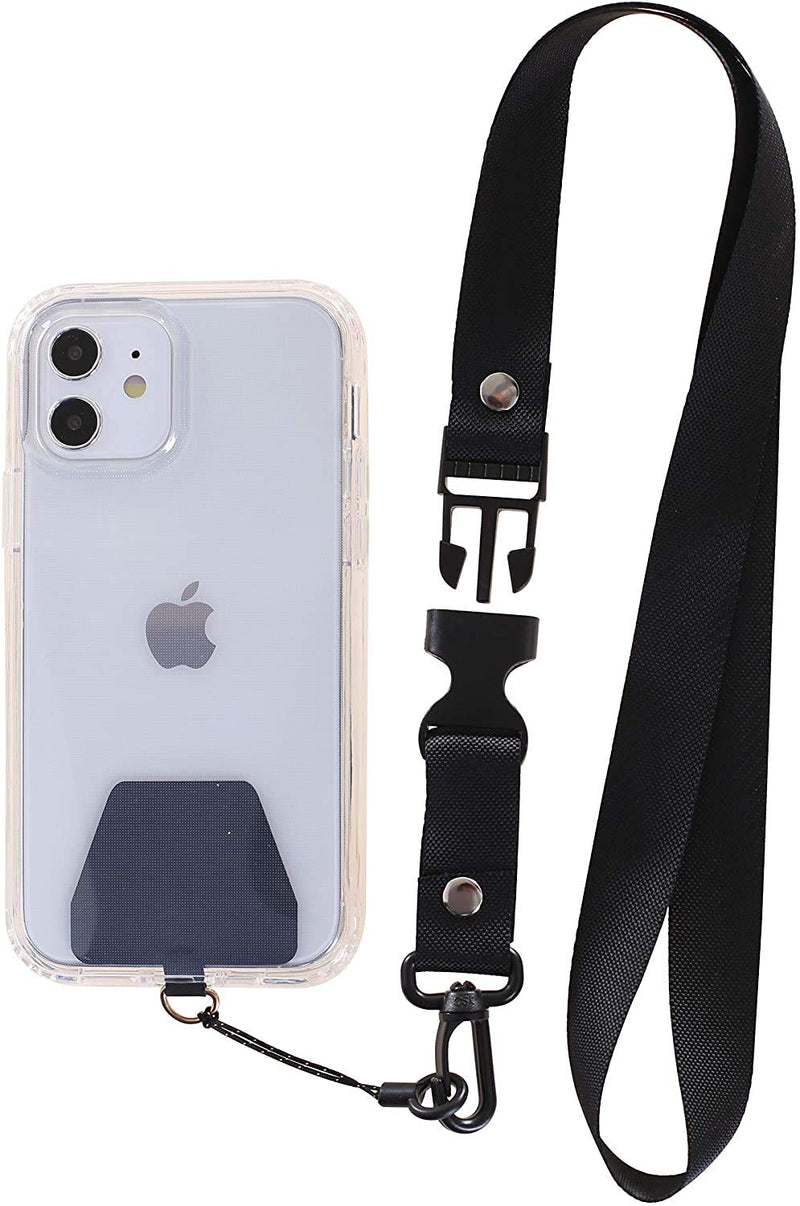 [Australia - AusPower] - [2 Pack] Cellphone Lanyard Tether, Universal Detachable Neck Strap with Patch for Most Cell Phone Case & iPhone Case (Black+Leopard) Black+Leopard 