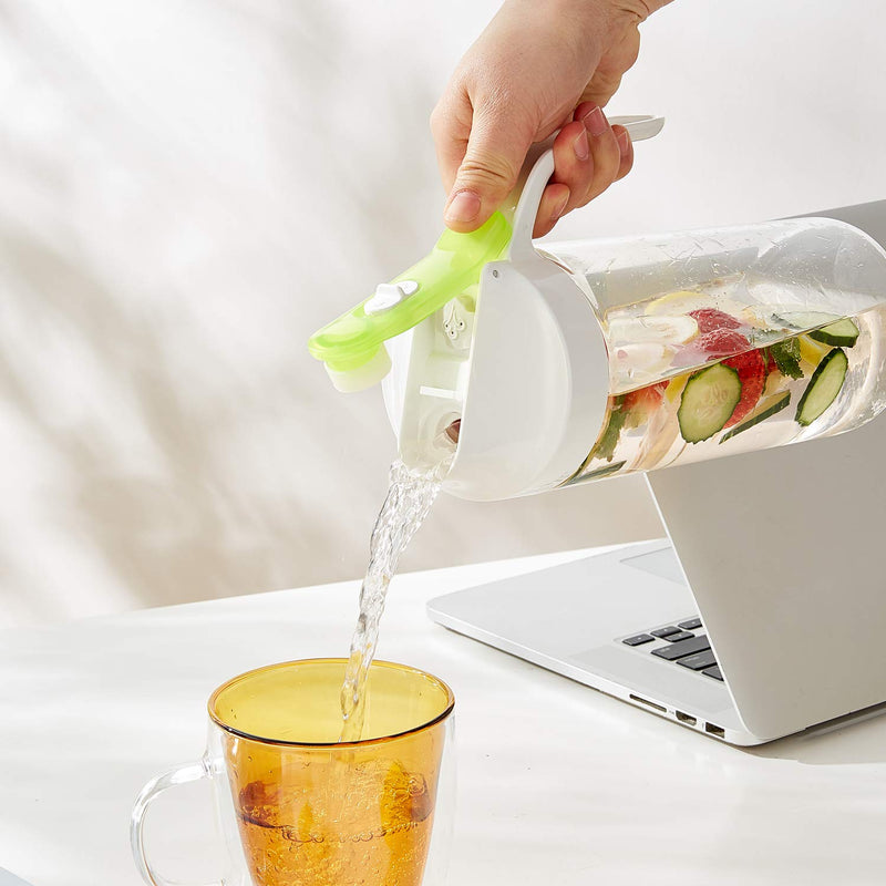 [Australia - AusPower] - Karafu 50 Oz Airtight Glass Pitcher with Lid and Locking Spout, Heat Resistance Glass Carafe for Water, Coffee, Tea, Other Beverages 50Oz 
