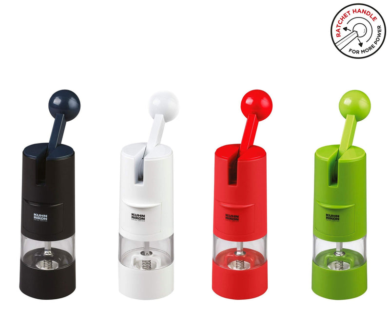 [Australia - AusPower] - Kuhn Rikon Adjustable Ratchet Grinder with Ceramic Mechanism for Salt, Pepper and Spices, 8.5 x 2.25 inches, Black 