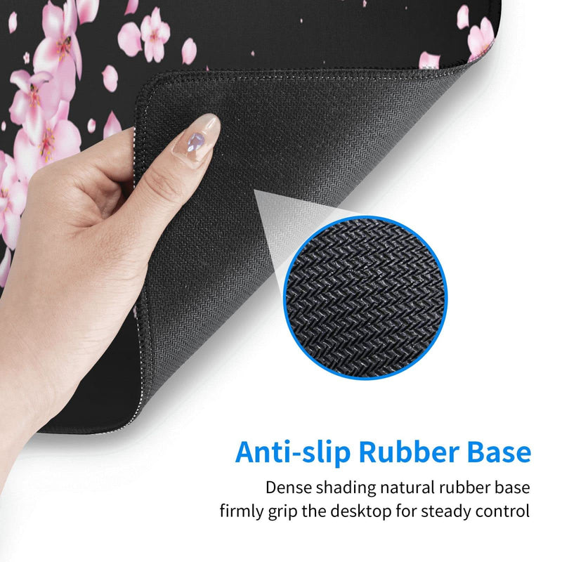 [Australia - AusPower] - Japanese Cherry Blossom Flower Gaming Mouse Pad Large XL Desk Mat Long Extended Pads Big Mousepad for Home Office Decor Accessories 31.5 X 11.8 Inch Funky Japanese Sakura Blossom 