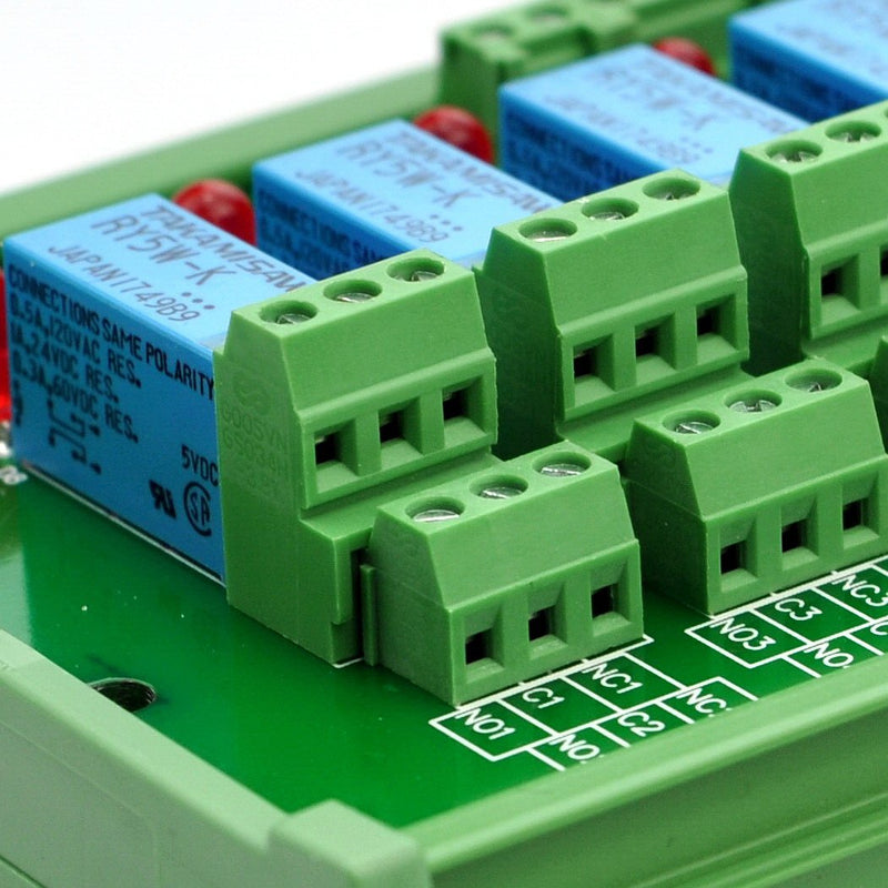[Australia - AusPower] - Electronics-Salon DIN Rail Mount 8 DPDT Signal Relay Interface Module. (Operating Voltage: DC 5V) Operating Voltage: DC 5V 