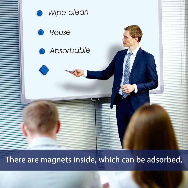[Australia - AusPower] - Dry Erase Erasers, Eeoyu 40 Pack Magnetic Whiteboard Dry Erasers Chalkboard Cleaner Wiper for Kids and Classroom Teacher Supplies Home and Office, Blue 40 Pack-blue 