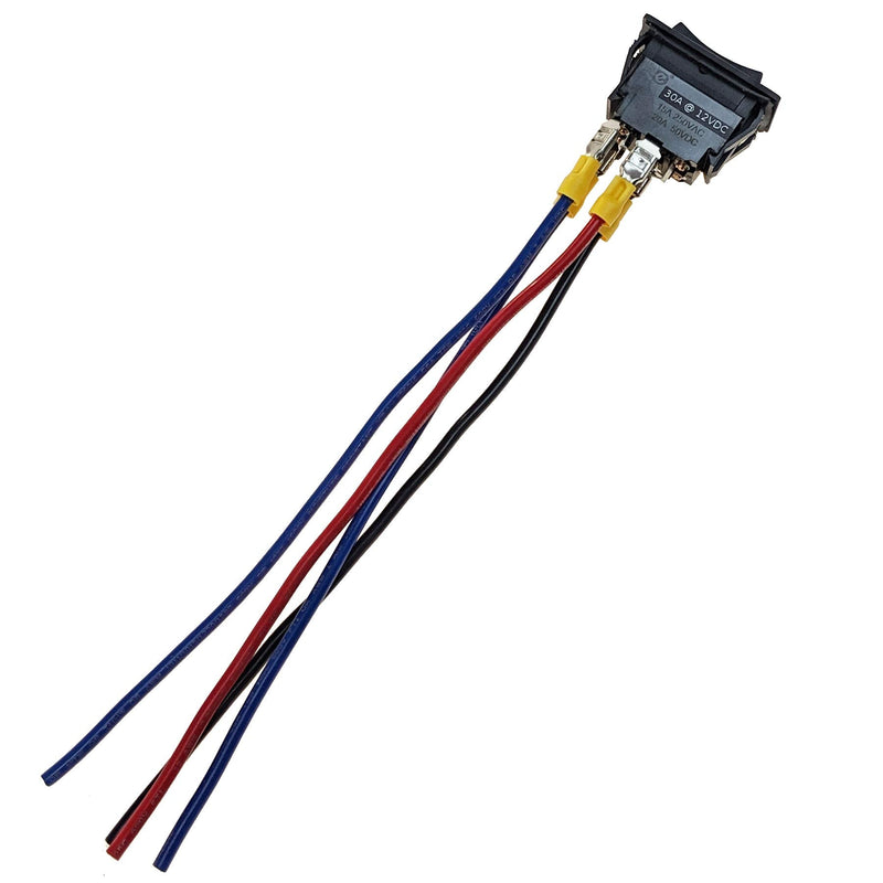 [Australia - AusPower] - IndusTec 30 AMP 12 V DC - Momentary Reverse Motor Polarity Control Reversing Rocker Switch (On)-Off-(On) 4 Pin Double Pole Double Throw for 5th Wheel Tongue Trailer RV Power Jack Automatic Reset 