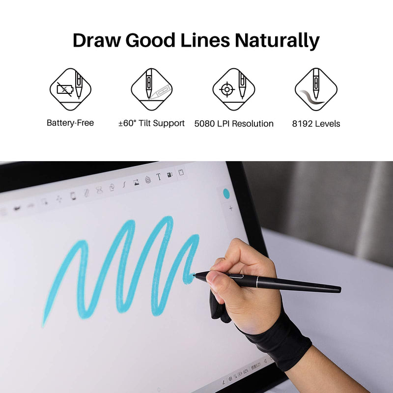 [Australia - AusPower] - HUION Battery-Free Stylus Digital Pen PW517 for Kamvas 13, Kamvas Pro 24 (4K), Kamvas 22 Plus, Kamvas Pro 16 (2.5K), Kamvas 12, Kamvas 16(2021), KD200, G930L 