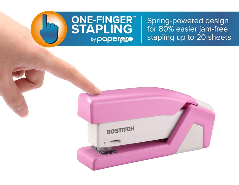 [Australia - AusPower] - Bostitch Office InCourage Spring-Powered Compact Stapler, BCA Pink (1588), plastic-half strip 