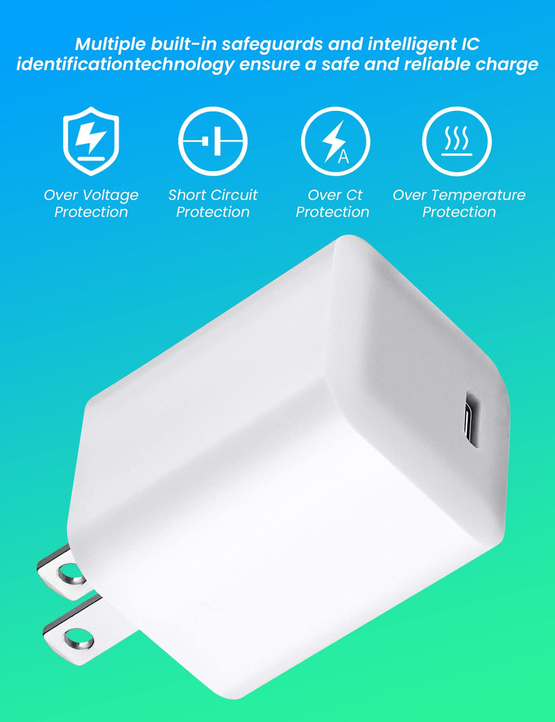 [Australia - AusPower] - Tomorotec USB-C Wall Fast Charger Mini 20W USB Type-C Power Delivery PD 3.0 Compact Power Adapter Compatible with iPhone 12 Mini Pro Max 11 Pro Max XS iPad Pro AirPods Pro & More (Cable Not Included) 1 Pack 