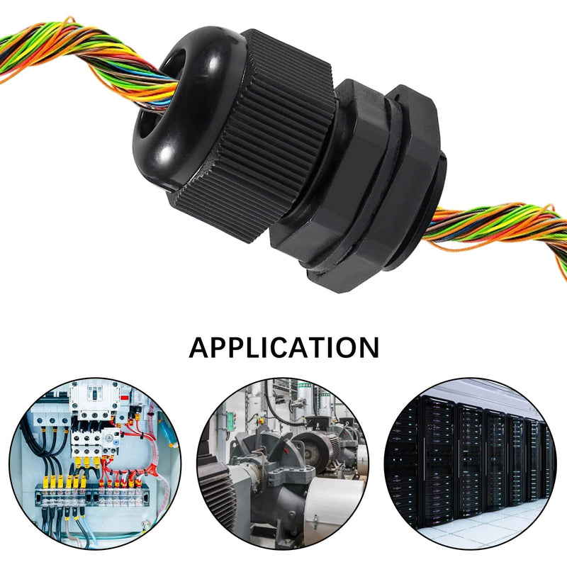 [Australia - AusPower] - AEDIKO 32pcs Cable Gland Kit Waterproof Adjustable 3-18mm Cable Connectors NPT 3/4" 1/2" PG7 PG9 PG11 PG13.5 Plastic Cable Gland Joints 