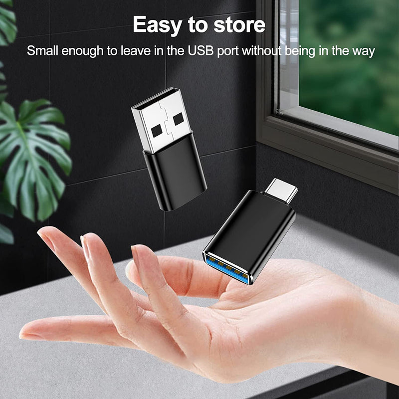 [Australia - AusPower] - PITCHESSY [4 Pack USB C to USB Adapter(2Pcs)&USB to USB C Adapter Adapter (2Pcs) SuperSpeed Data Transfer & Fast Charging - Compatible with Laptop, PC, Charger-Black 