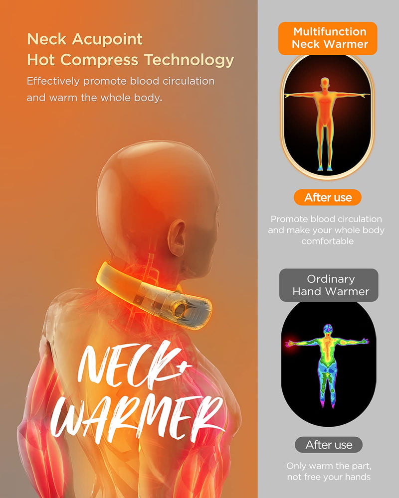 [Australia - AusPower] - ICEBIRDS Neck Warmer Rechargeable，2021 Hanging Heating Pad for Neck，8000mAh Portable Charger Power Bank， 4 Heat Settings, Heat Therapy Great for Indoor, Outdoor Sports, Warm Gifts Warm White 