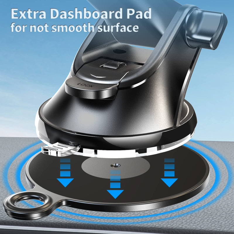 [Australia - AusPower] - Magnetic Phone Holder for Car,16 Strong Magnets Dashboard Magsafe Car Mount,[Super Suction Cup]Car Magnetic Phone Mount with Adjustable Telescopic Arm Compatible with iPhone 13/12/Pro/Max/Magsafe Case 
